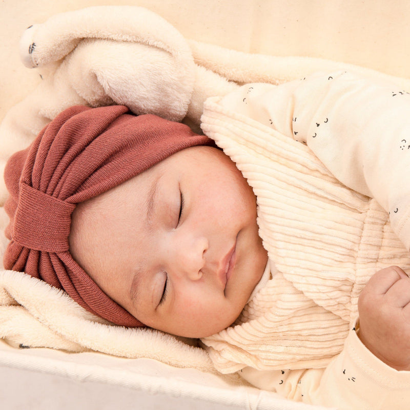 Turban bonnet naissance à adulte velours grosses côtes